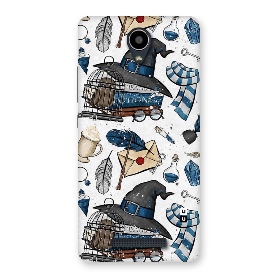 Blue Feather Hat Design Back Case for Redmi Note 2