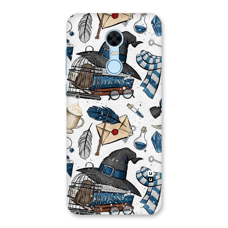 Blue Feather Hat Design Back Case for Redmi Note 5