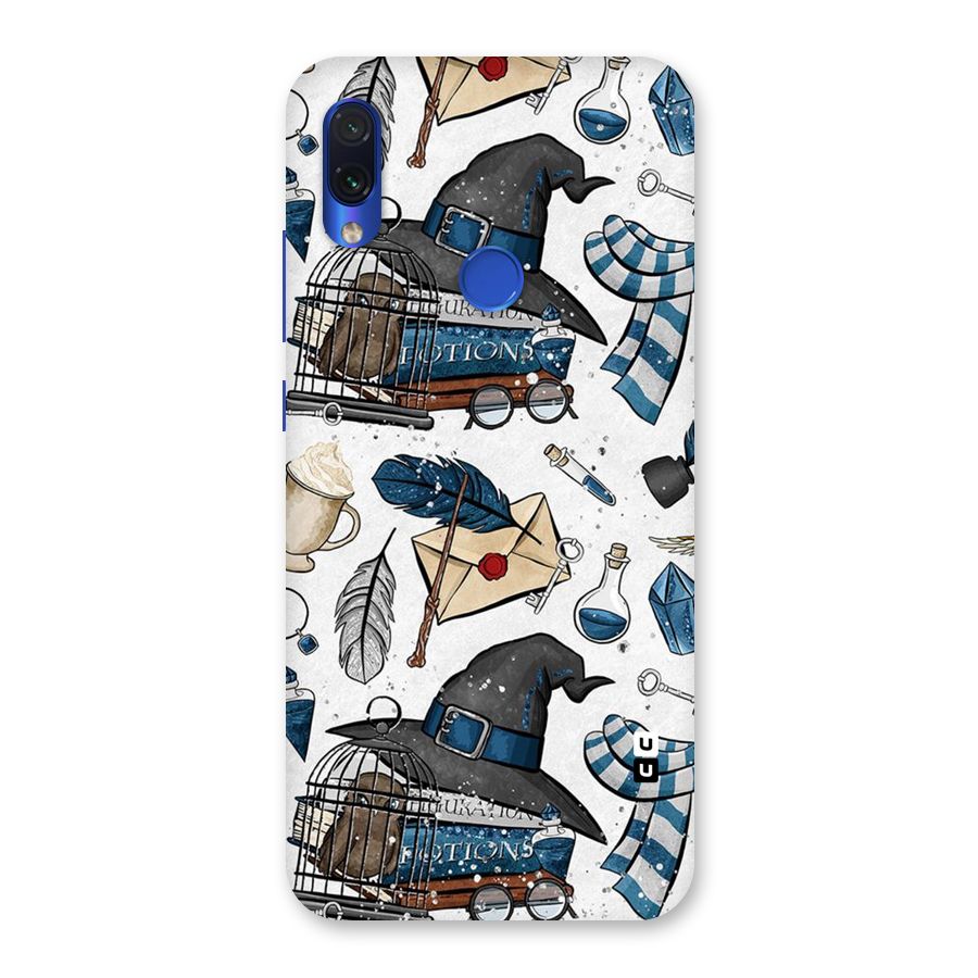 Blue Feather Hat Design Back Case for Redmi Note 7