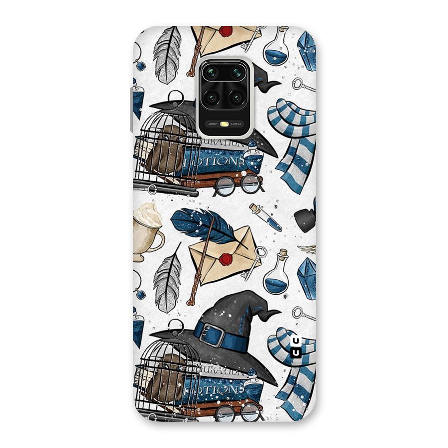 Blue Feather Hat Design Back Case for Redmi Note 9 Pro
