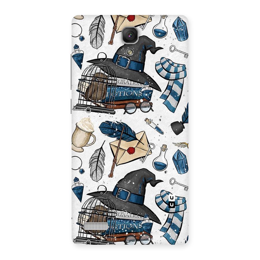 Blue Feather Hat Design Back Case for Redmi Note Prime