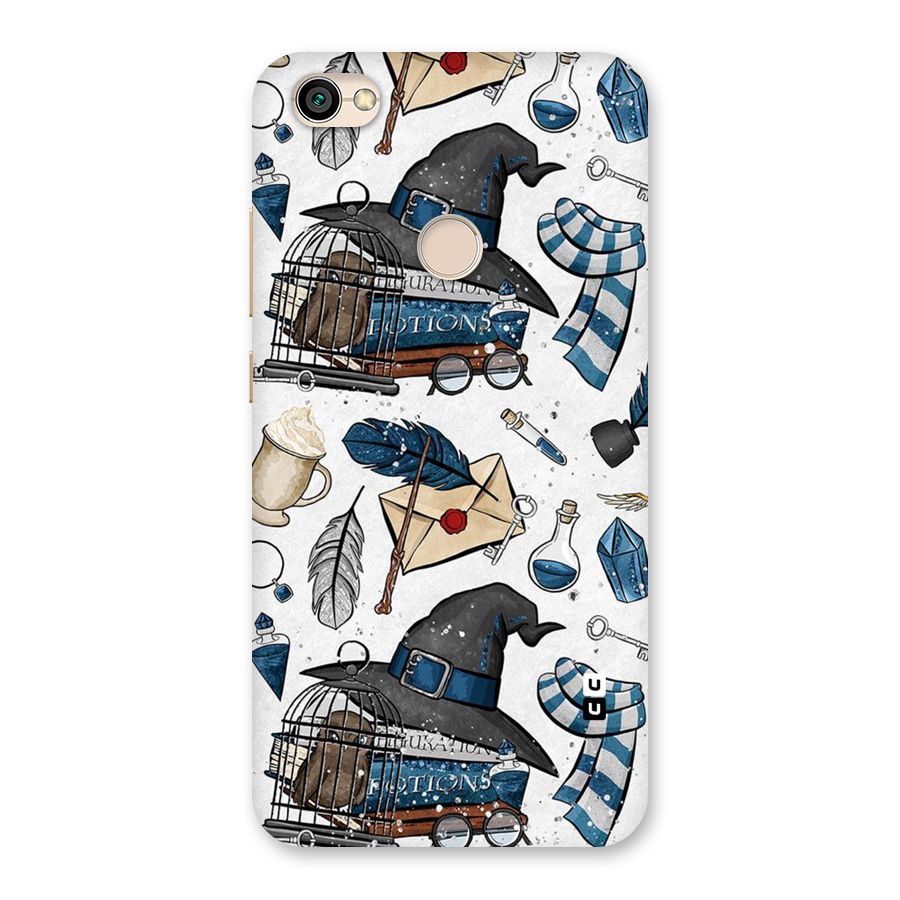Blue Feather Hat Design Back Case for Redmi Y1 2017
