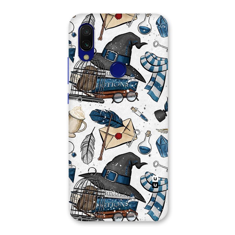 Blue Feather Hat Design Back Case for Redmi Y3
