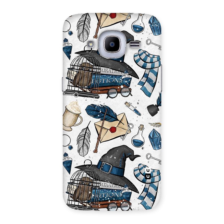 Blue Feather Hat Design Back Case for Samsung Galaxy J2 Pro