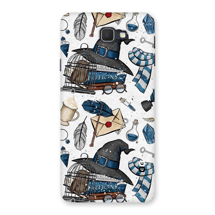 Blue Feather Hat Design Back Case for Samsung Galaxy J7 Prime
