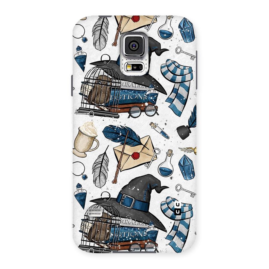 Blue Feather Hat Design Back Case for Samsung Galaxy S5