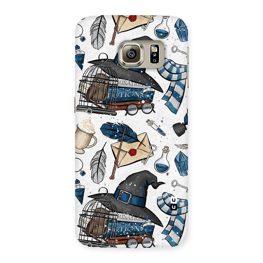 Blue Feather Hat Design Back Case for Samsung Galaxy S6 Edge