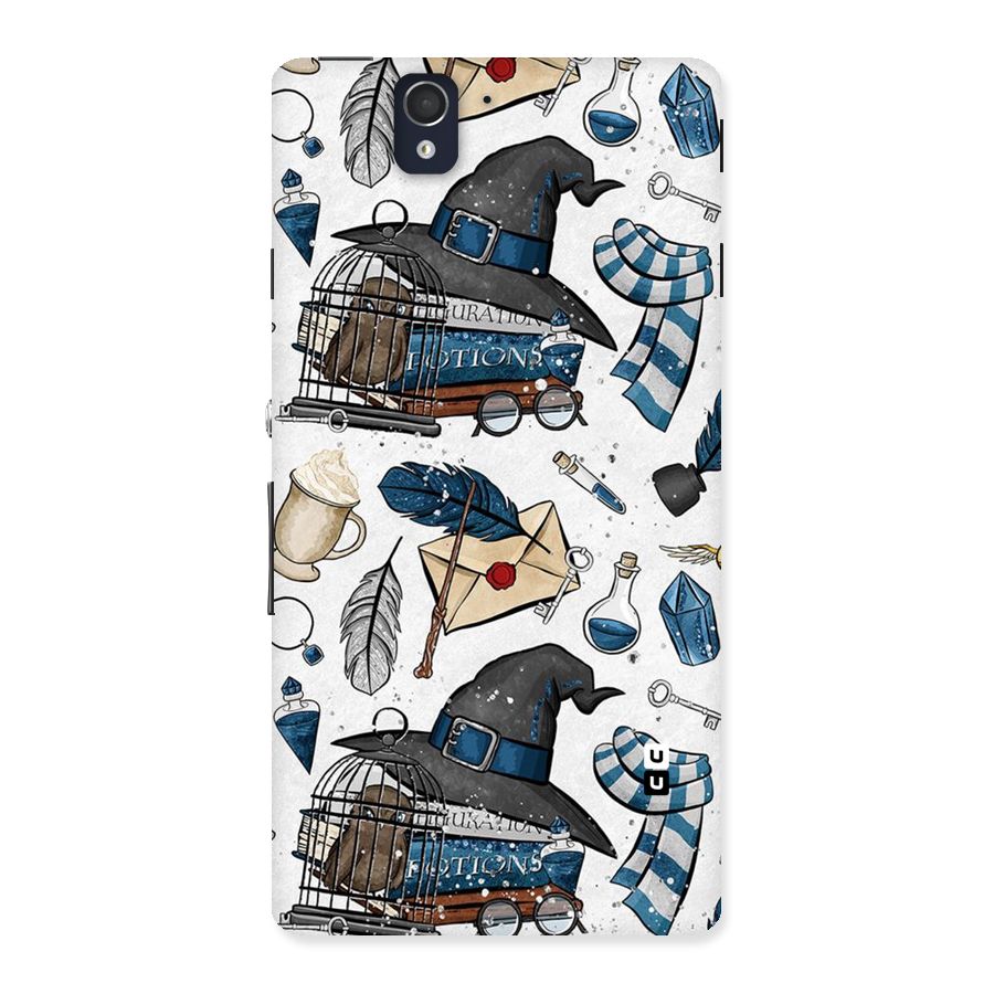 Blue Feather Hat Design Back Case for Sony Xperia Z