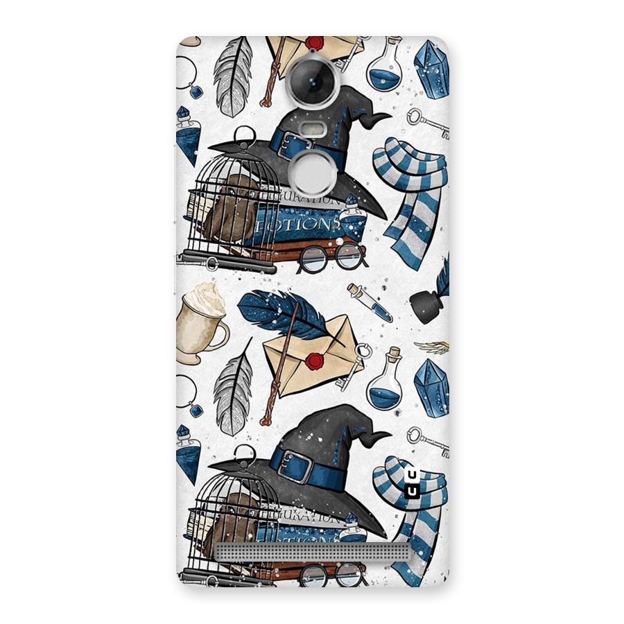 Blue Feather Hat Design Back Case for Vibe K5 Note