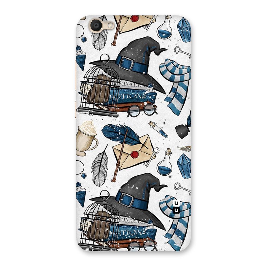 Blue Feather Hat Design Back Case for Vivo V5