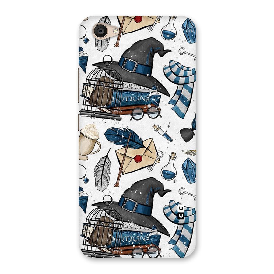 Blue Feather Hat Design Back Case for Vivo V5 Plus