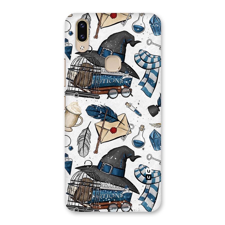 Blue Feather Hat Design Back Case for Vivo V9 Youth