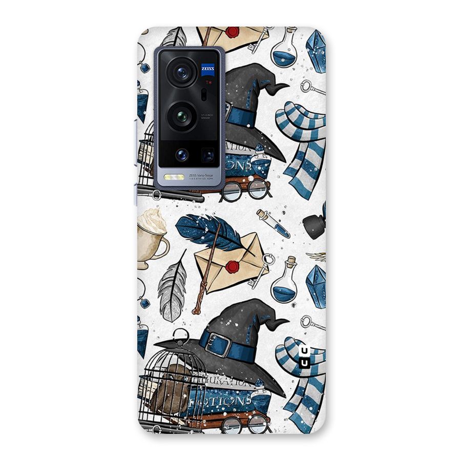 Blue Feather Hat Design Back Case for Vivo X60 Pro Plus