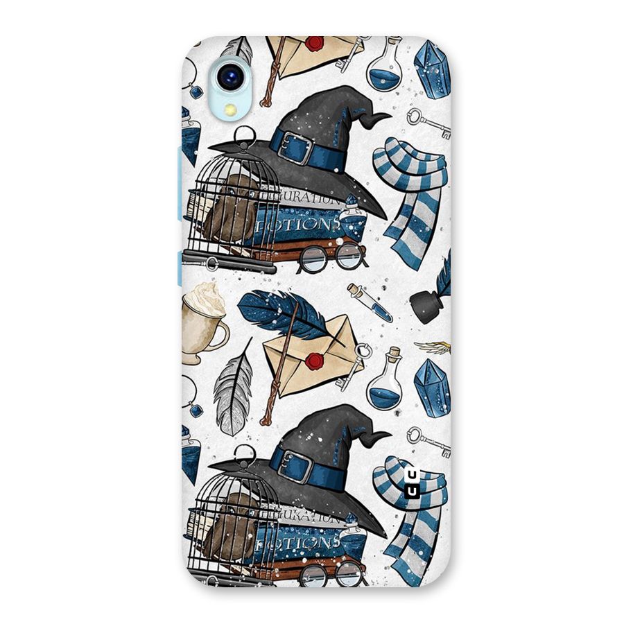 Blue Feather Hat Design Back Case for Vivo Y1s