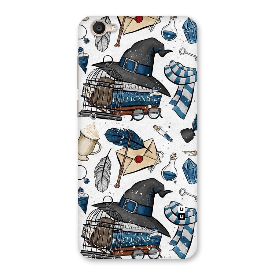 Blue Feather Hat Design Back Case for Vivo Y55