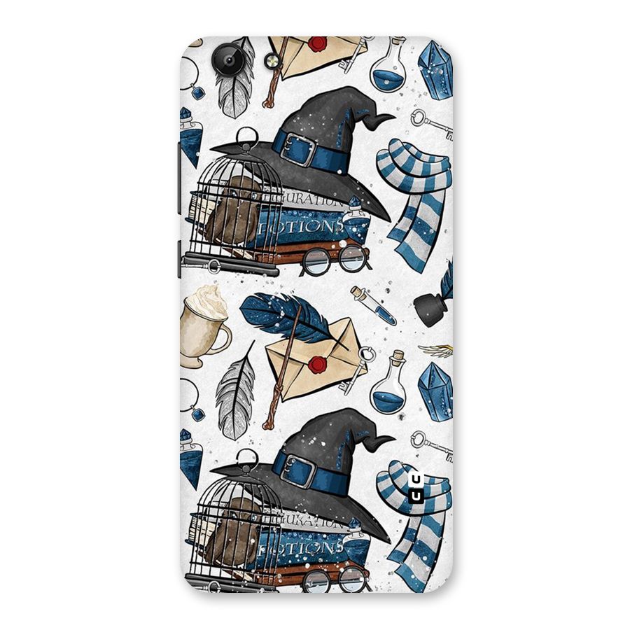 Blue Feather Hat Design Back Case for Vivo Y69