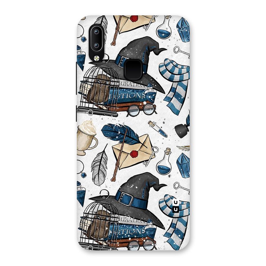 Blue Feather Hat Design Back Case for Vivo Y93