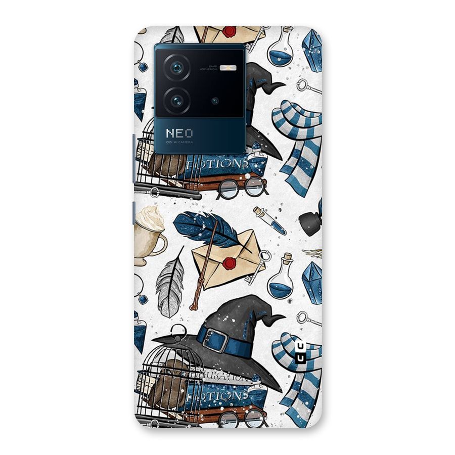 Blue Feather Hat Design Back Case for Vivo iQOO Neo 6 5G
