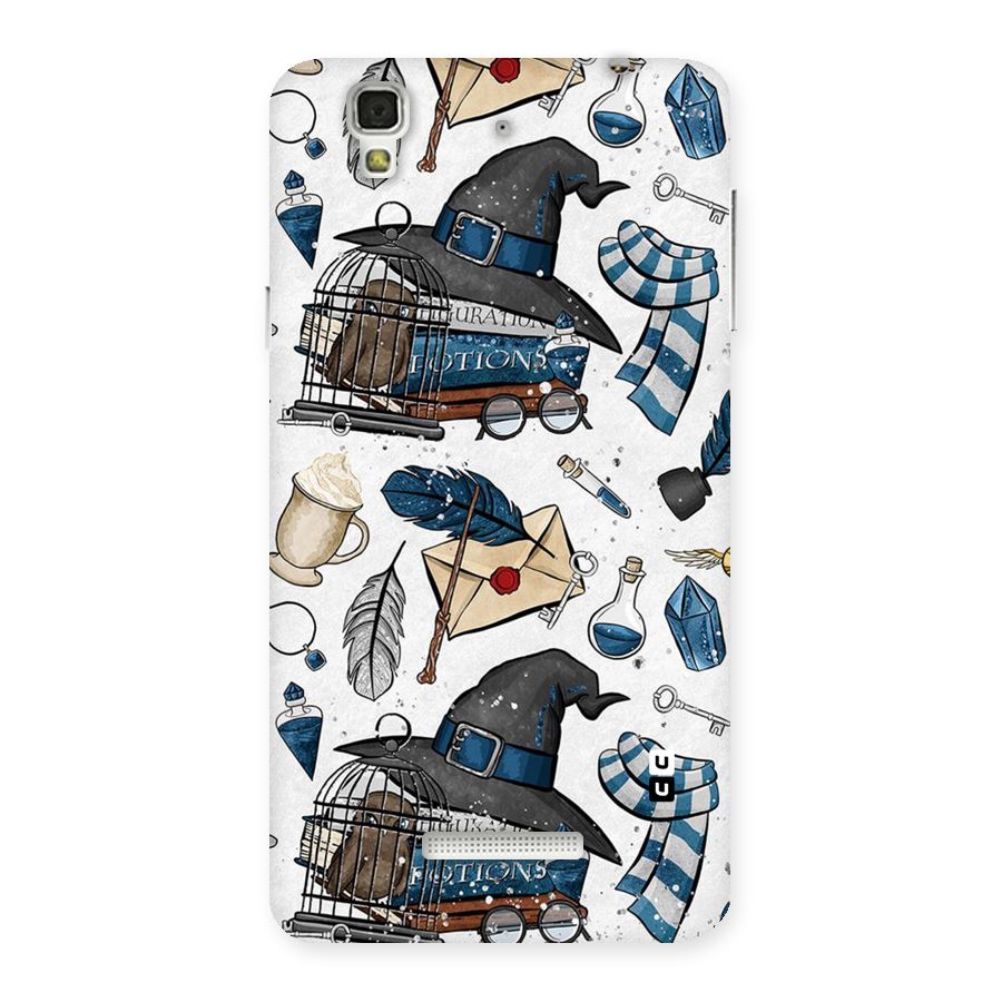 Blue Feather Hat Design Back Case for YU Yureka Plus