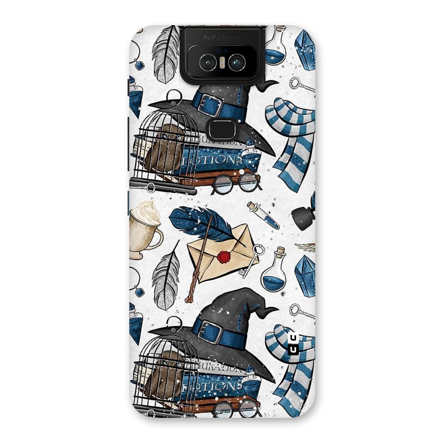 Blue Feather Hat Design Back Case for Zenfone 6z