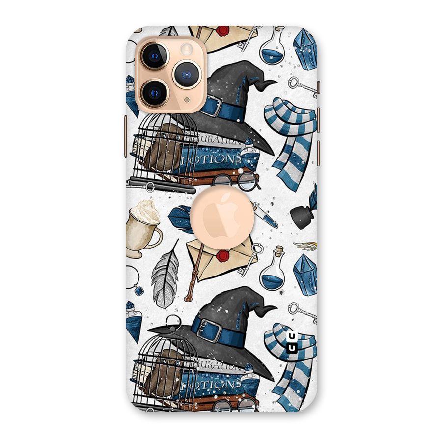 Blue Feather Hat Design Back Case for iPhone 11 Pro Max Logo Cut
