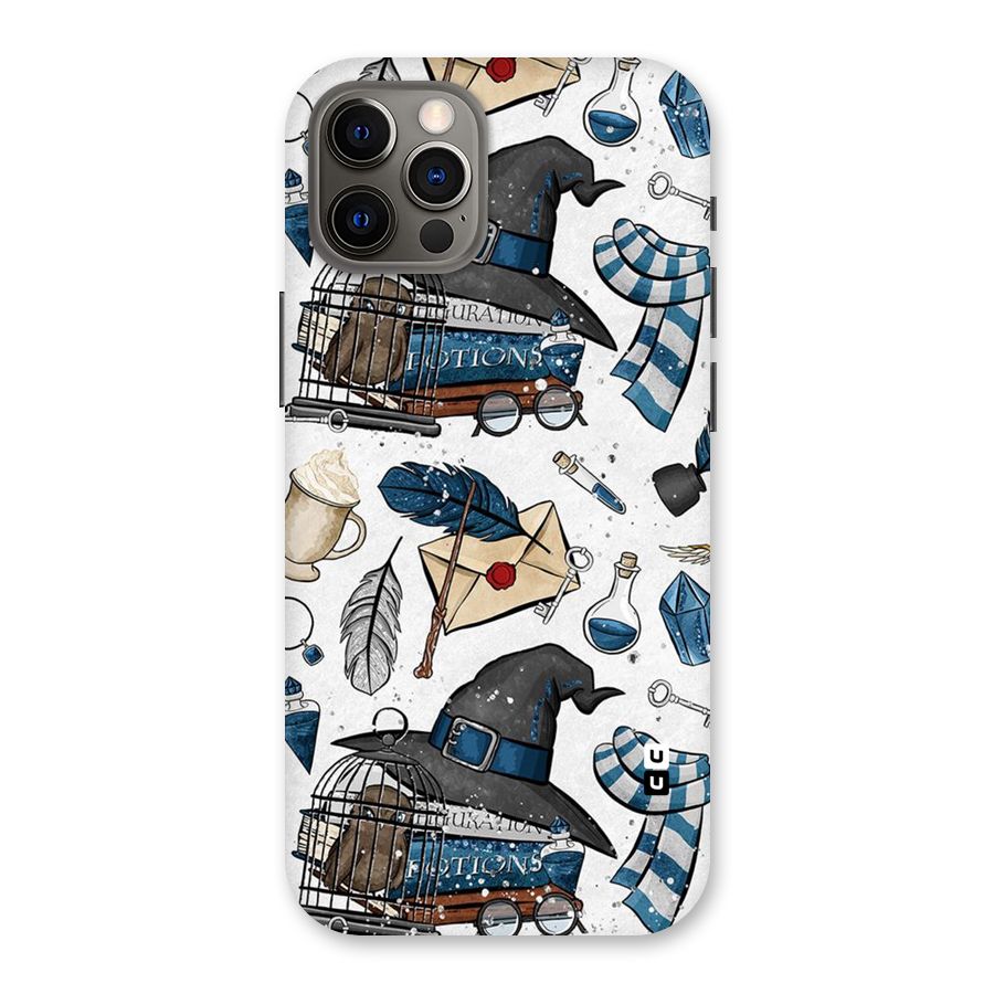 Blue Feather Hat Design Back Case for iPhone 12 Pro