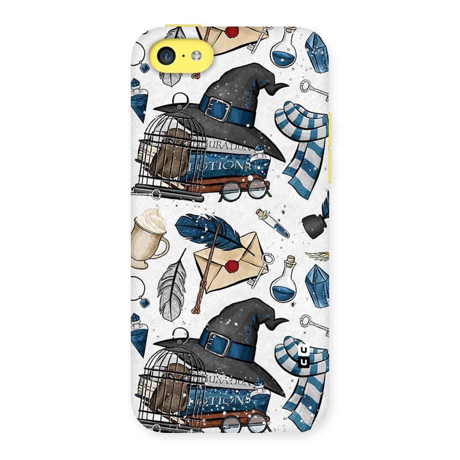 Blue Feather Hat Design Back Case for iPhone 5C