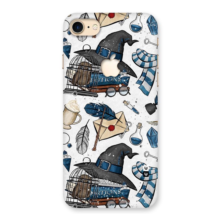 Blue Feather Hat Design Back Case for iPhone 7 Apple Cut