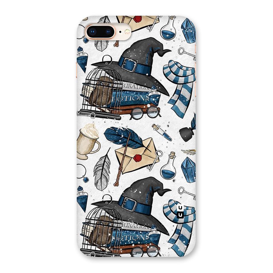 Blue Feather Hat Design Back Case for iPhone 8 Plus