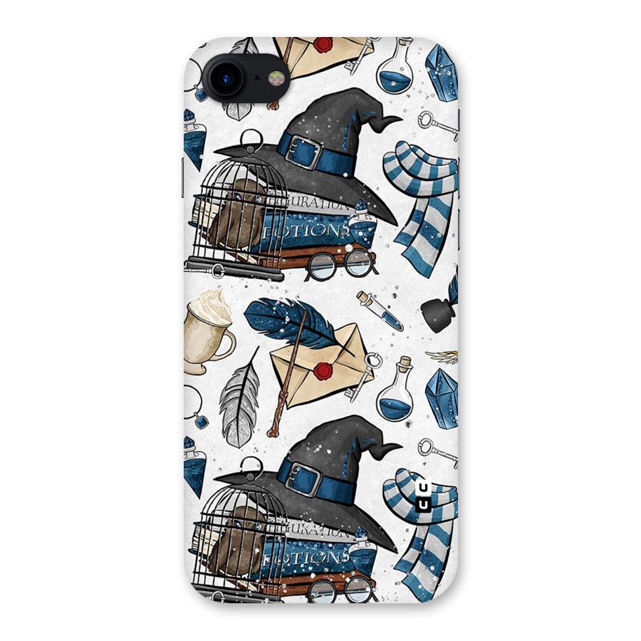 Blue Feather Hat Design Back Case for iPhone SE 2020
