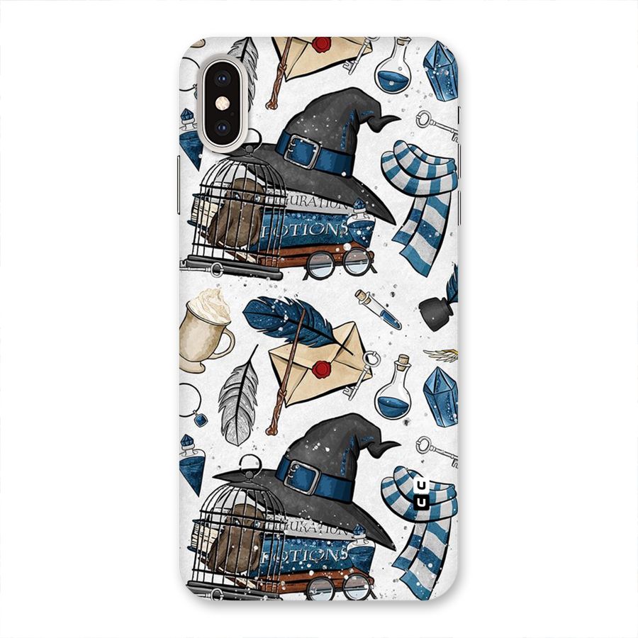Blue Feather Hat Design Back Case for iPhone XS Max