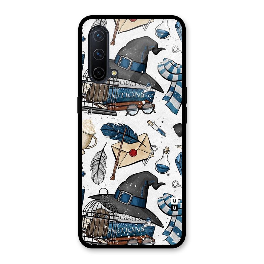 Blue Feather Hat Design Glass Back Case for OnePlus Nord CE 5G