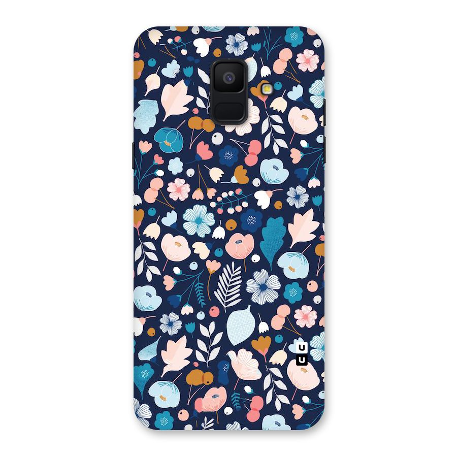 Blue Floral Back Case for Galaxy A6 (2018)