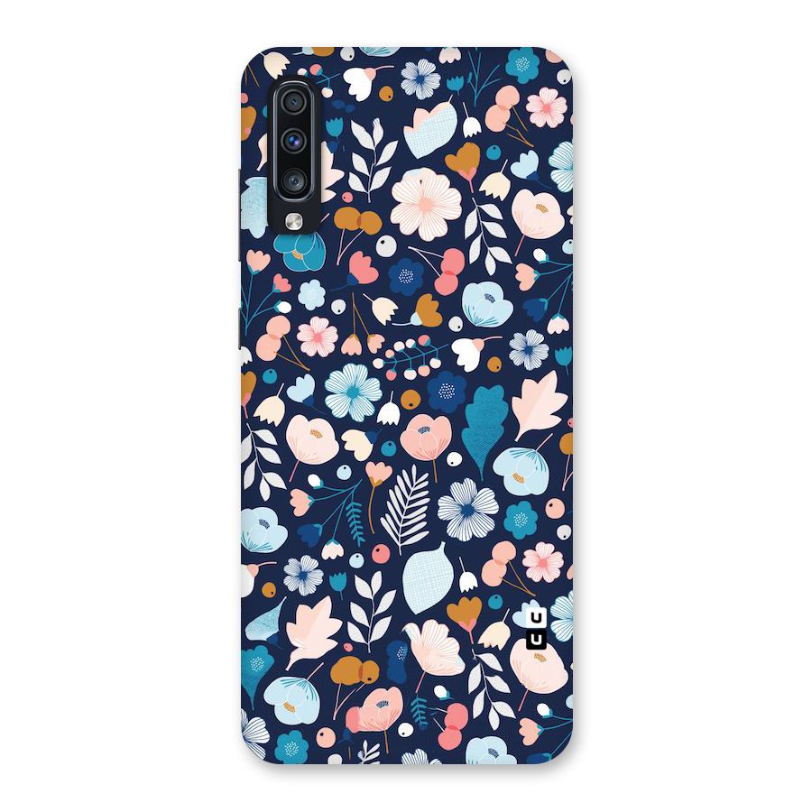 Blue Floral Back Case for Galaxy A70s