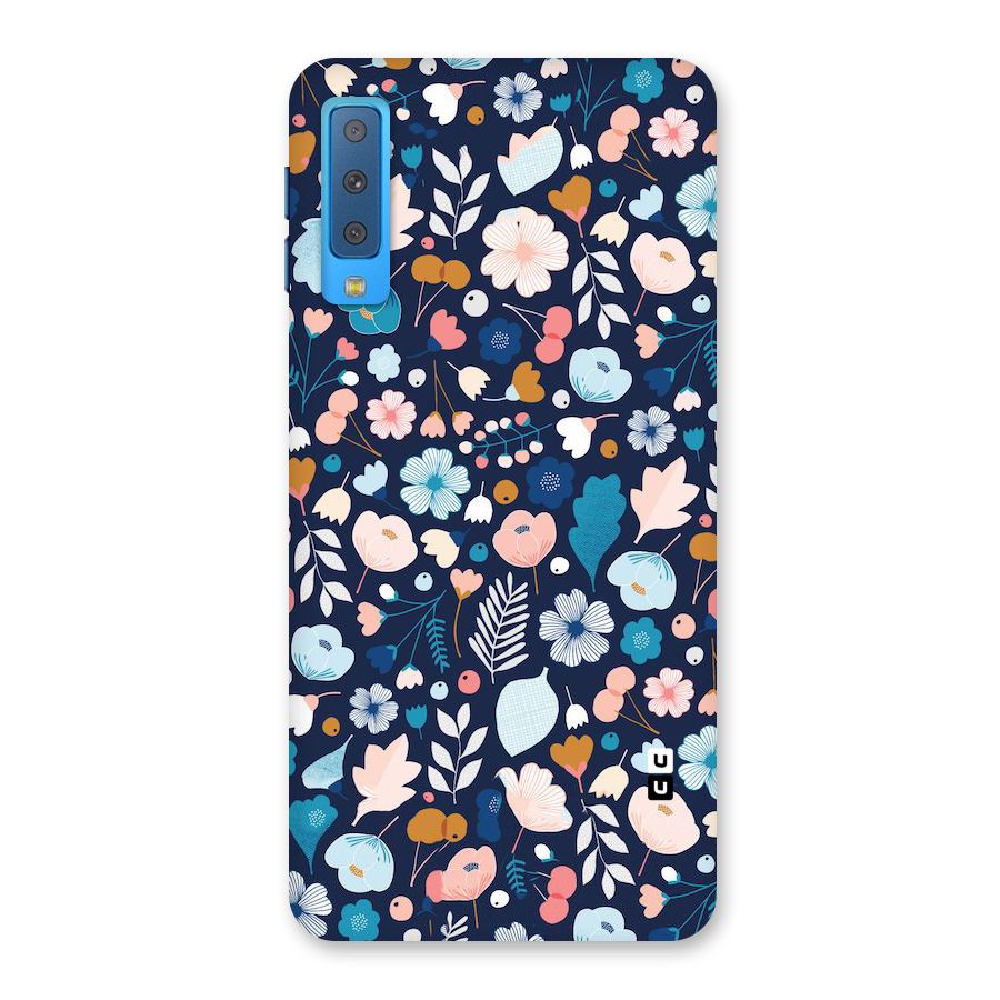 Blue Floral Back Case for Galaxy A7 (2018)