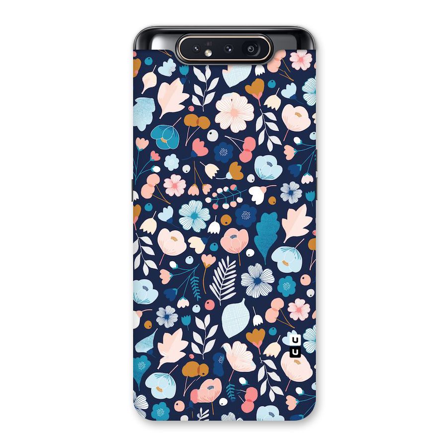 Blue Floral Back Case for Galaxy A80