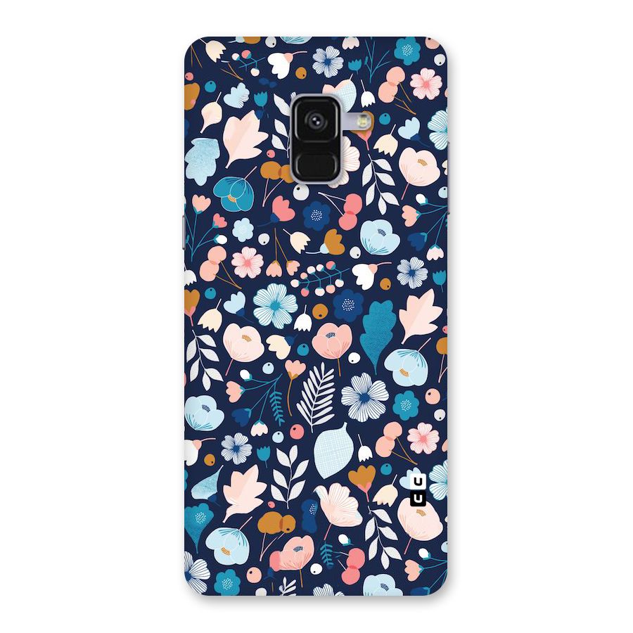 Blue Floral Back Case for Galaxy A8 Plus