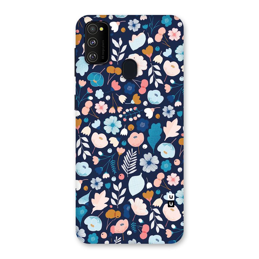 Blue Floral Back Case for Galaxy M30s