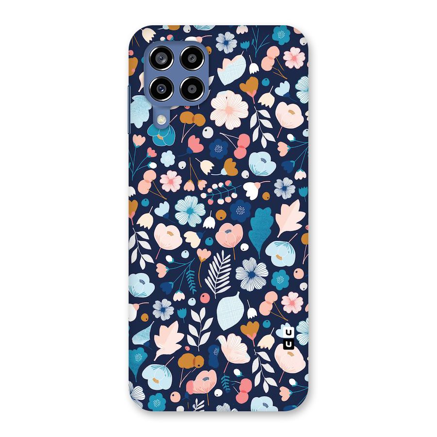 Blue Floral Back Case for Galaxy M53 5G