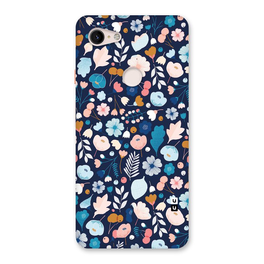 Blue Floral Back Case for Google Pixel 3 XL