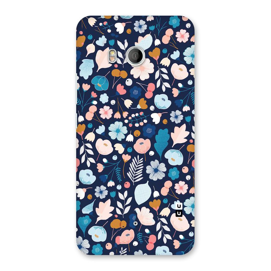 Blue Floral Back Case for HTC U11