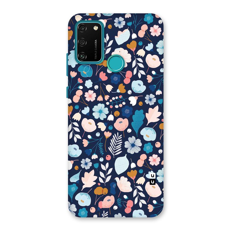 Blue Floral Back Case for Honor 9A