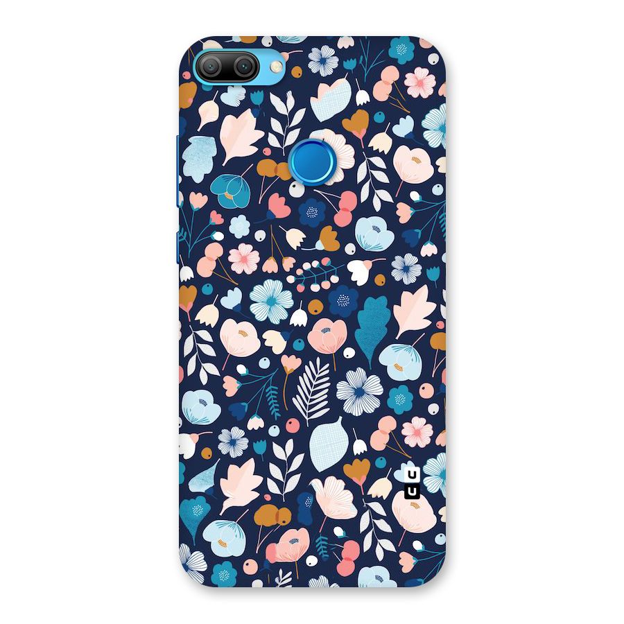 Blue Floral Back Case for Honor 9N
