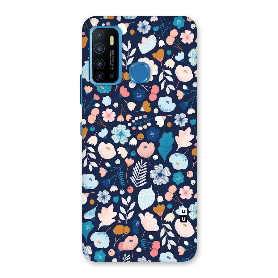 Blue Floral Back Case for Infinix Hot 9