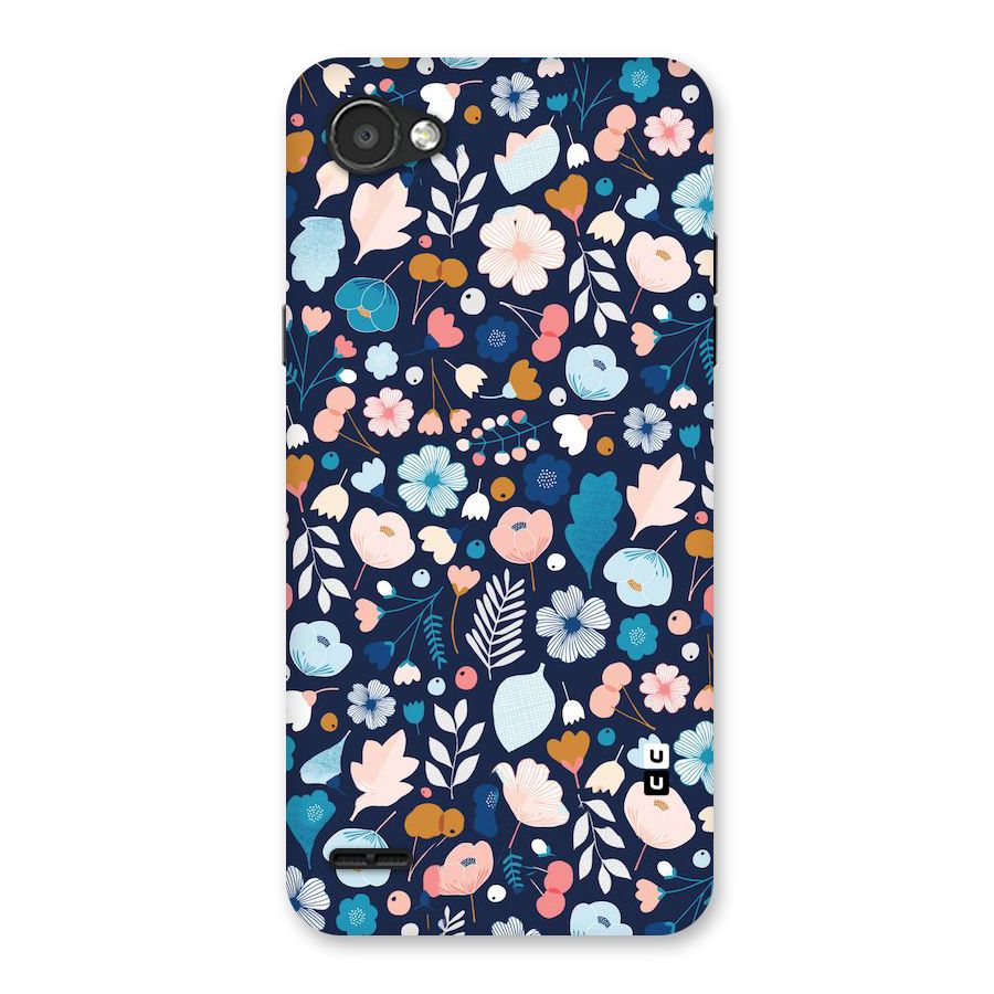 Blue Floral Back Case for LG Q6