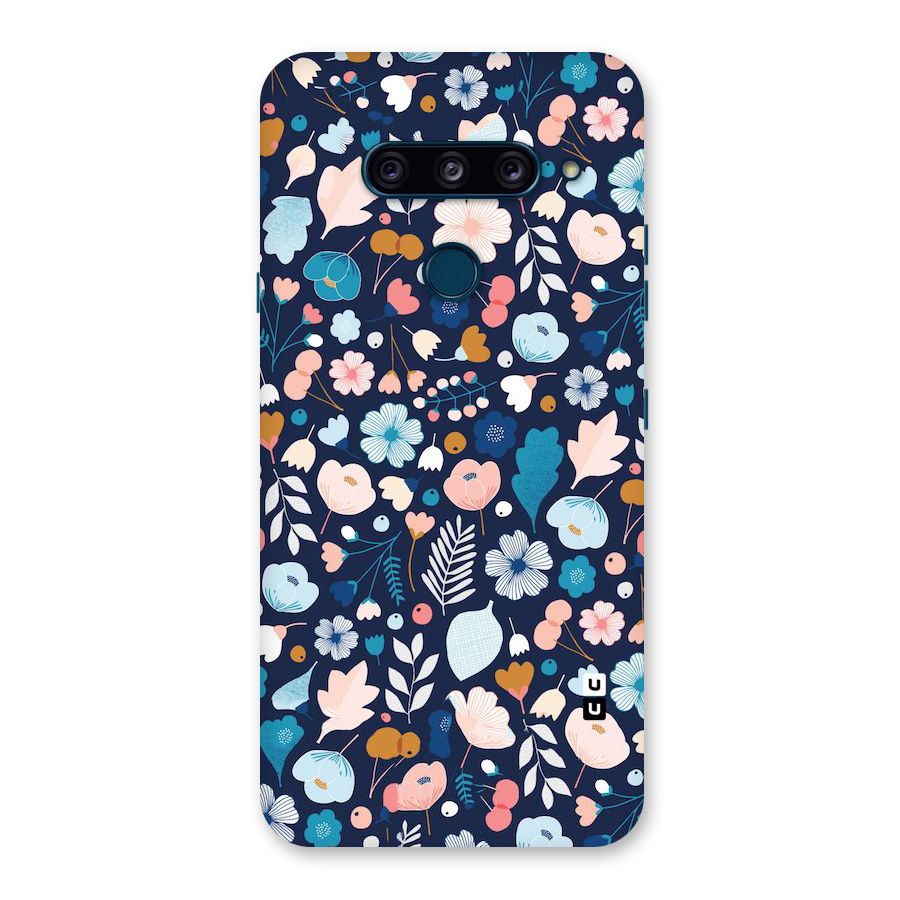 Blue Floral Back Case for LG  V40 ThinQ