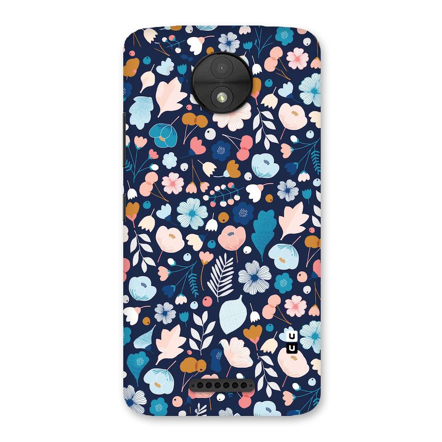 Blue Floral Back Case for Moto C
