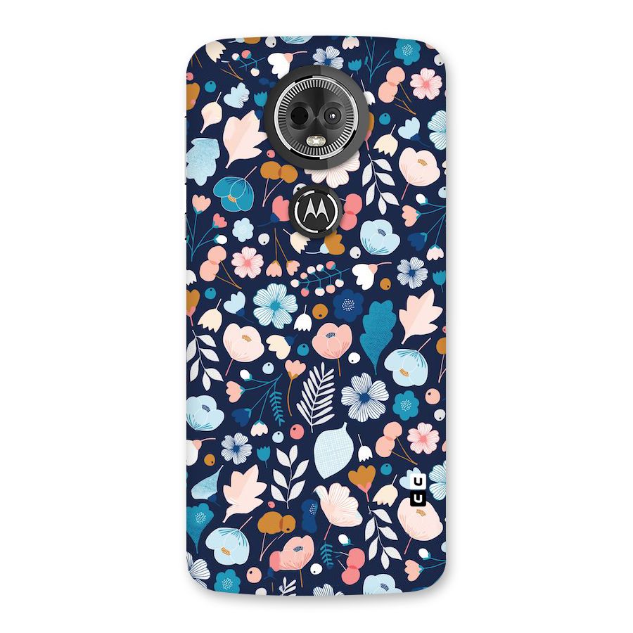 Blue Floral Back Case for Moto E5 Plus