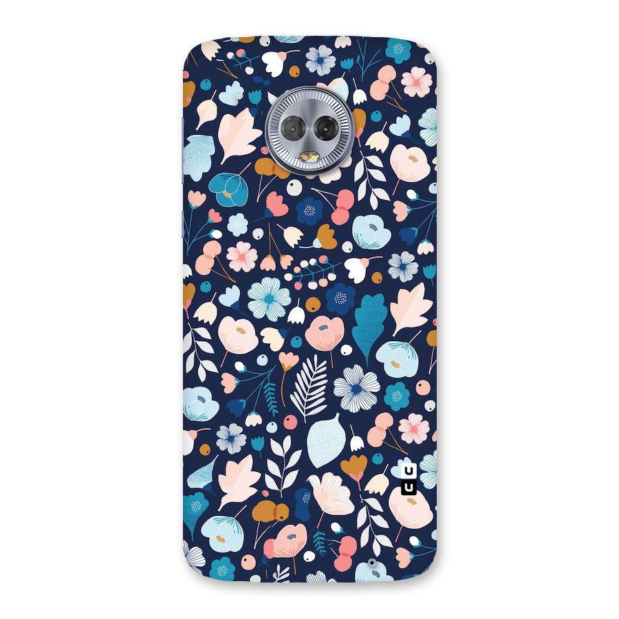 Blue Floral Back Case for Moto G6 Plus