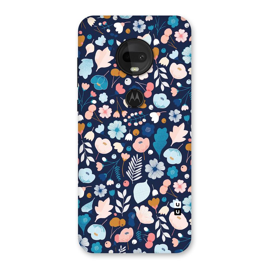 Blue Floral Back Case for Moto G7